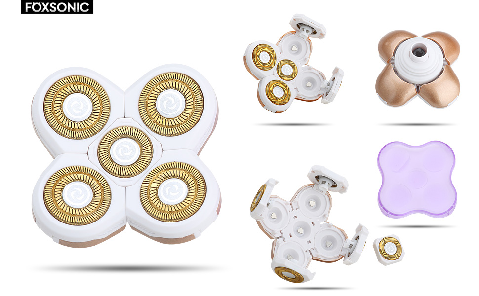 FOXSONIC 5 Blades Women Shaver Replacement Heads for