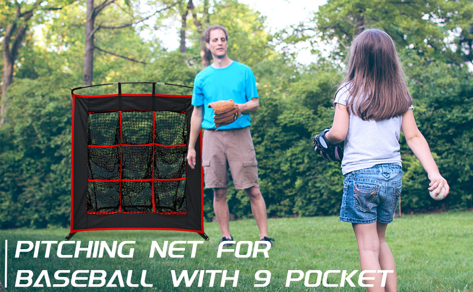 9 Hole Softball Baseball Pitching Hitting Target Net with