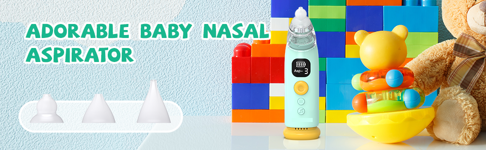 Fitconn Baby Nasal Aspirator, Nose Sucker for Baby with 3 Suction Levels, Music & Light Soothing Function 2 Baby Nasal Aspirator 1