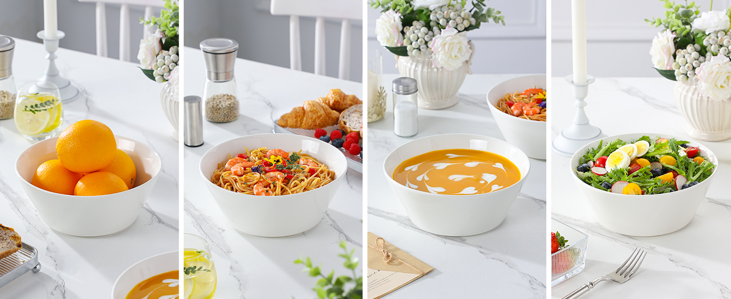bowls soup bowls salad bowl ramen bowl white bowls for kitchen porcelain bowls set of 4 