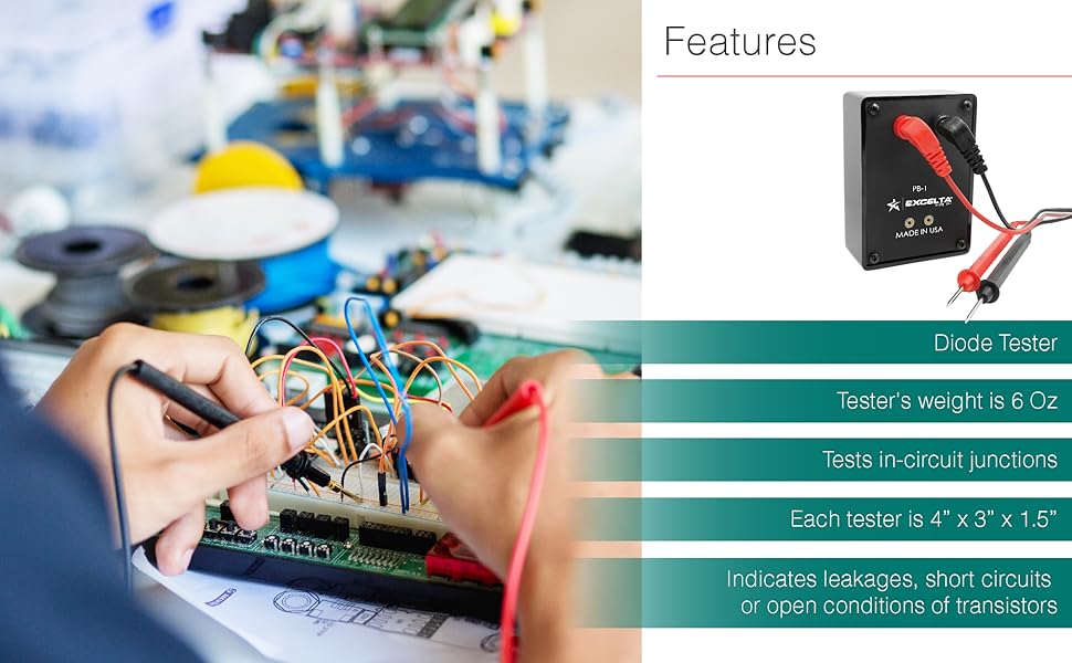 Excelta - PB-1 - Tester - Continuity - Three Star, 4" Height, 3" Wide, 1.5" Length