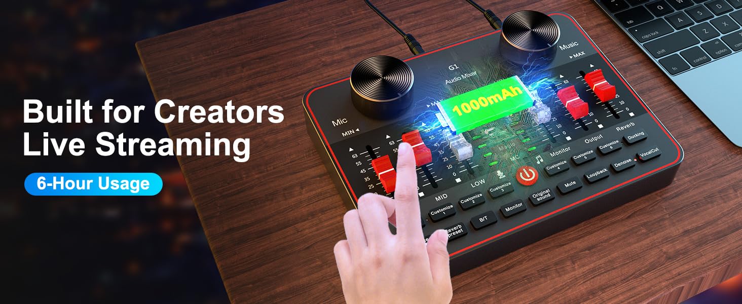 gaming microphone podcast microphone music mixer board audio mixer for streaming