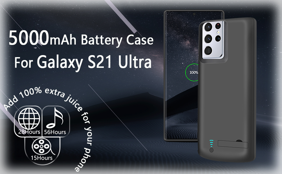 BAHOND Battery Case for Samsung Galaxy S21 Ultra 5G, 5000mAh