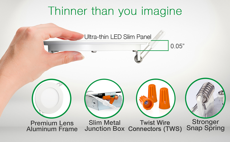 4 Inch Recessed LED Slim Panel Pot Lights