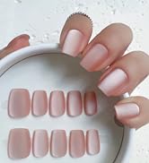 Velvet Matte Cat Eye Short Press on Nails for Small Nail Beds – 30PCS Squoval Fake Nails with Sil...