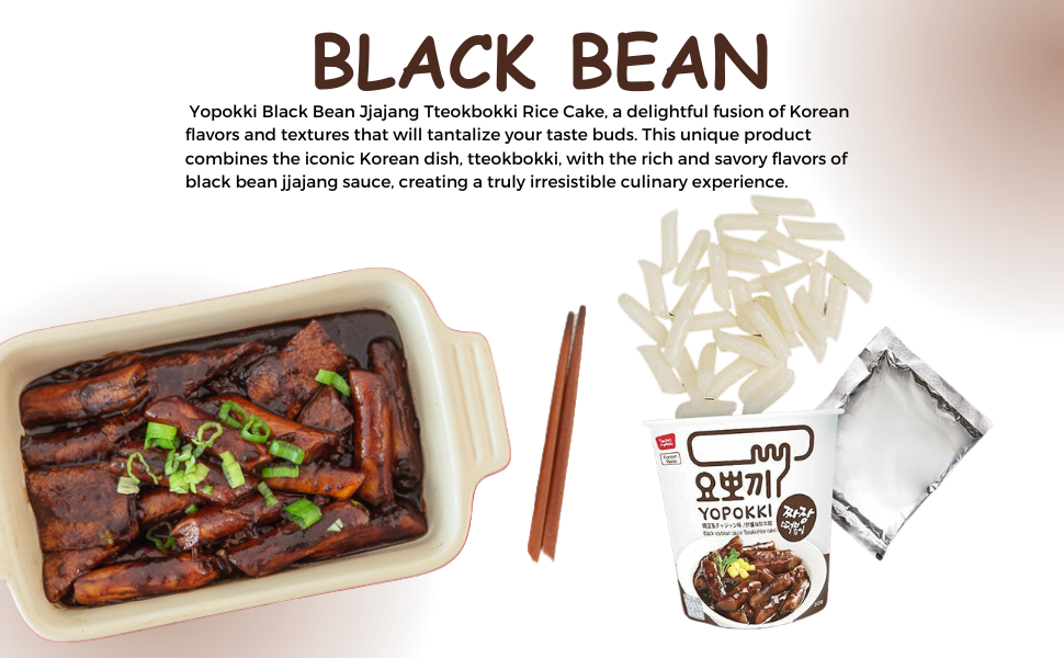 Yopokki Black Bean Jjajang Tteokbokki Cup Korean Food Korean Snack