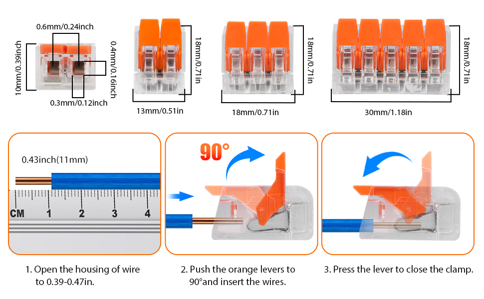 LeverNut Wire Connector, 75Pcs Electrical Connectors Kit, Compact