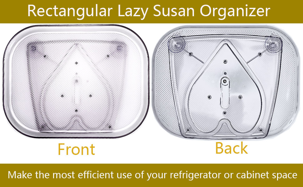 Rectangle Lazy Susan Turntable for Refrigerator, Fridge Organizers and Storage