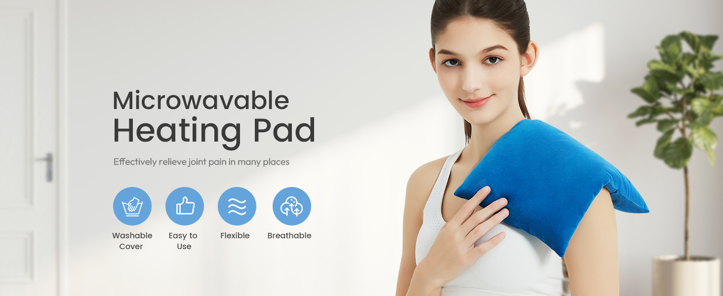 Heating Pad Microwavable with Washable Cover, 8 x 12