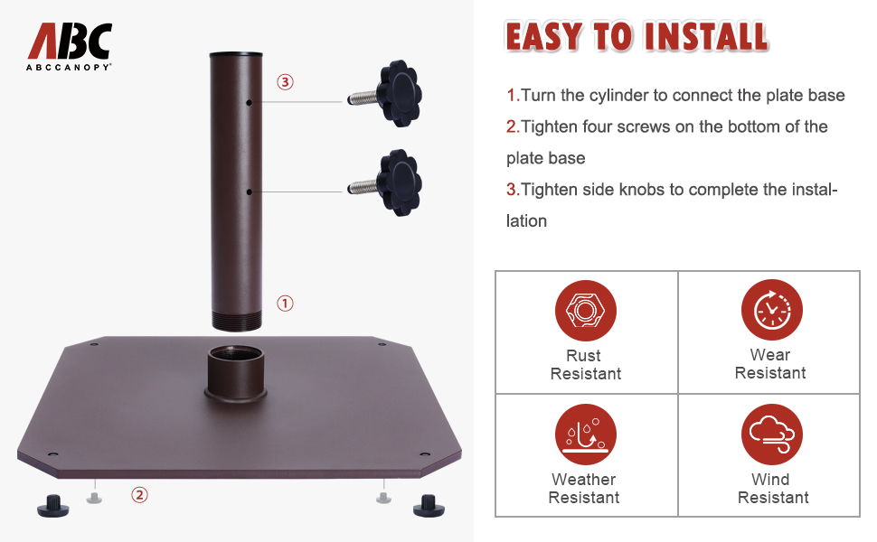 ABCCANOPY Iron Flat Umbrella Base Patio Umbrella Weight