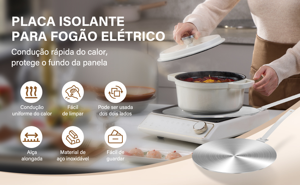 adaptador indução, adaptador para fogão de indução, chapa para fogao de indução