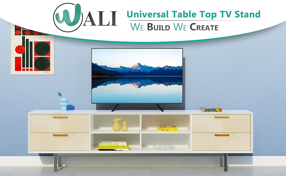 WALI Universal TV Stand Tabletop, for Most 23 to 42 inch LCD Flat