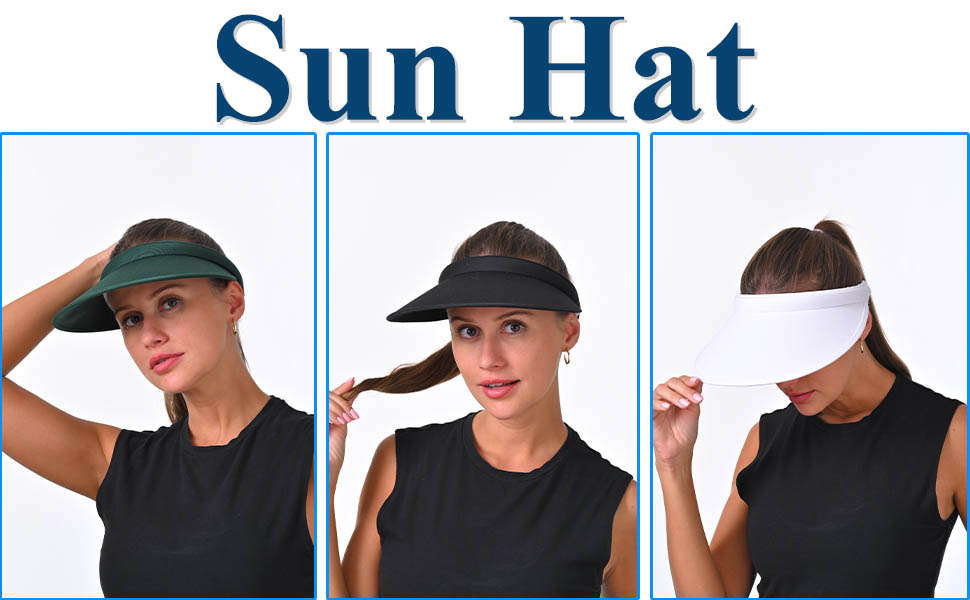 2 Pack Large Brim Sun Visors Men Clip On Visors Sports Golf Big Size