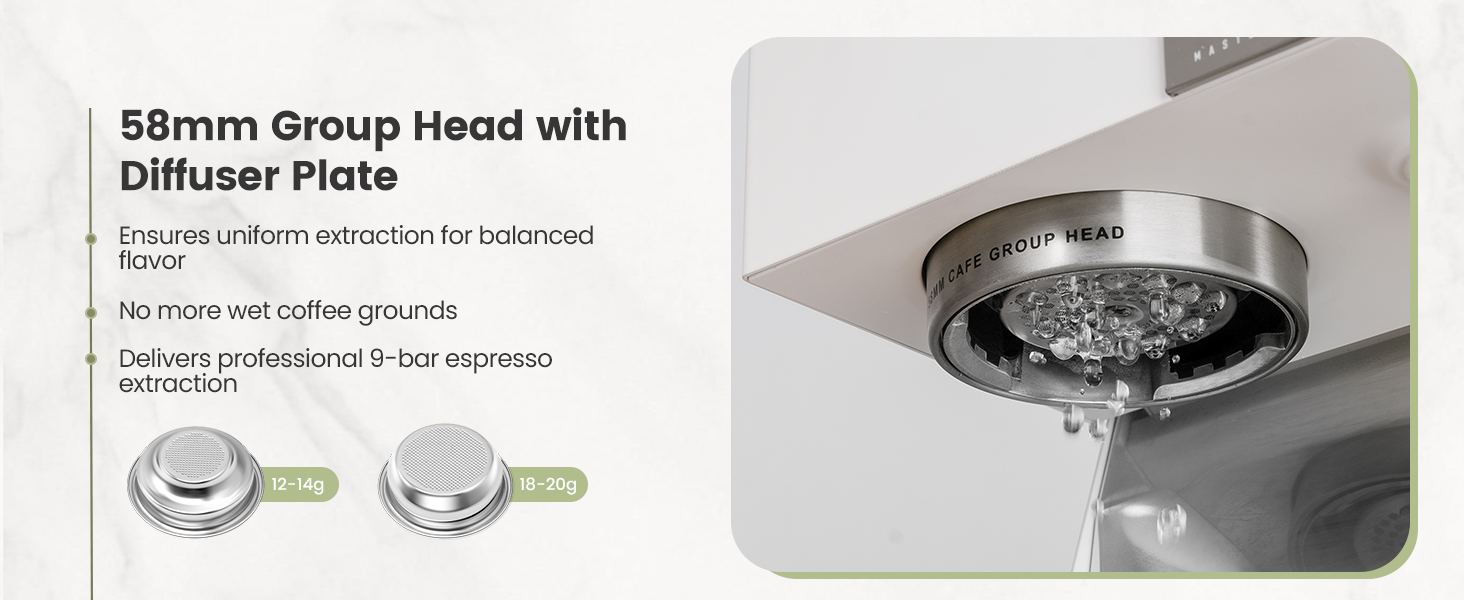 58mm Group Head withDiffuser Plate