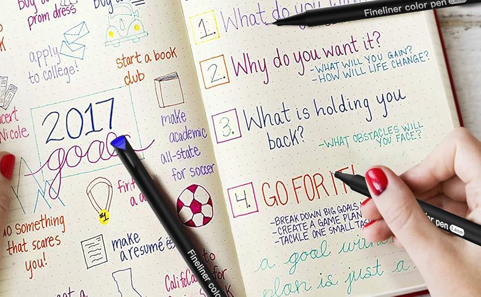 MGHLKF Journal Pens,Colored Planner Pens,Fine Tip Pens