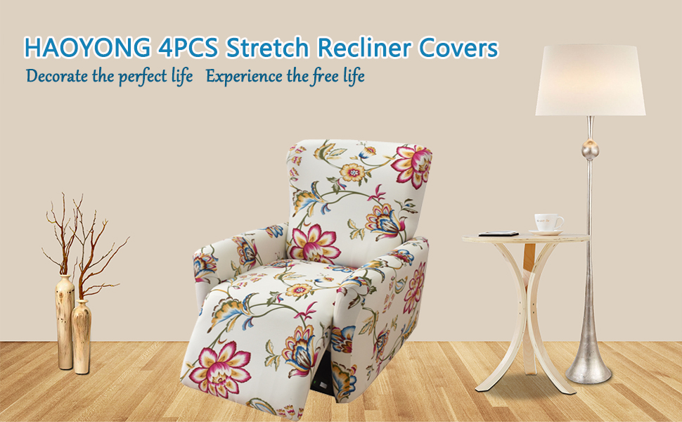 HAOYONG Stretch Recliner Slipcover 4Piece Soft Sofa Cover