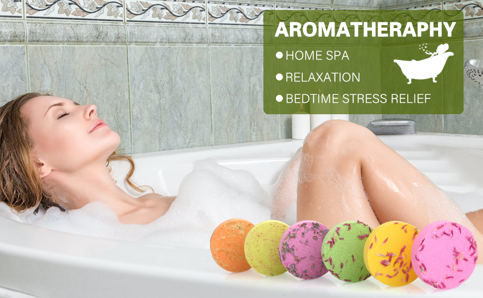 6 Packs Aromatherapy Bath Bomb Gift Set for Women