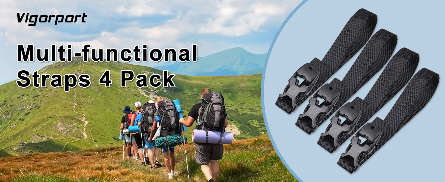 Vigorport Utility Straps with Quick Release Buckle, Nylon Backpack Accessory Yog... 9 luggage straps