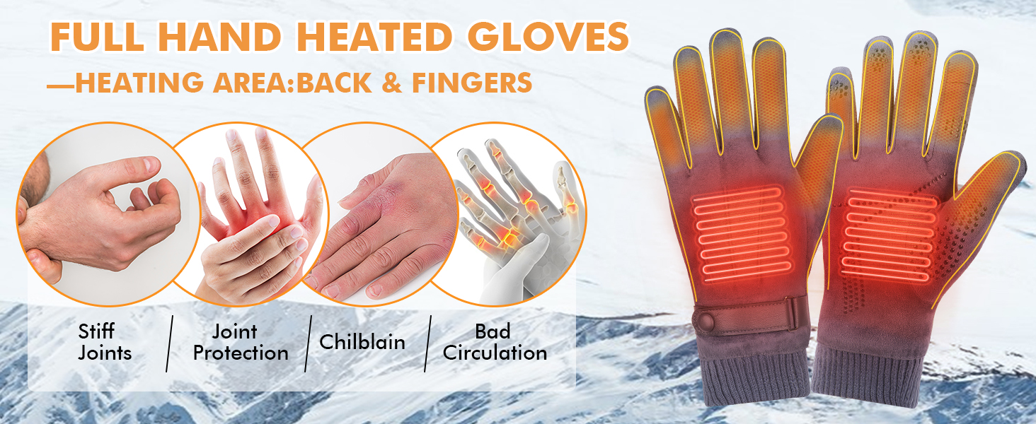heated winter warming gloves