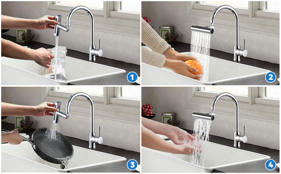 Splash-Proof Kitchen Faucet Head Replacement