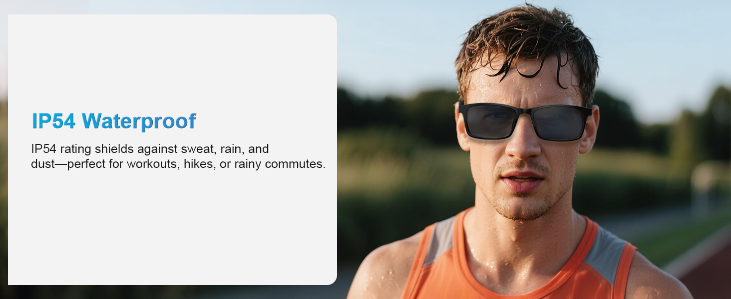 Bluetooth glasses for women and men, smart speaker glasses with sweat-resistant design