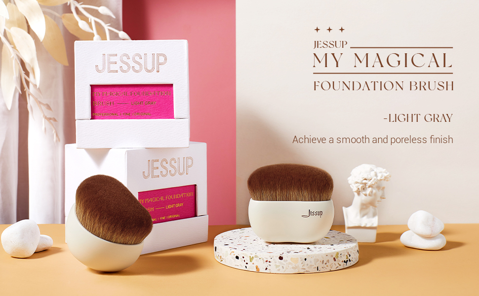 Jessup Makeup Brush, Foundation Brush Flat Top Kabuki Brush for Face