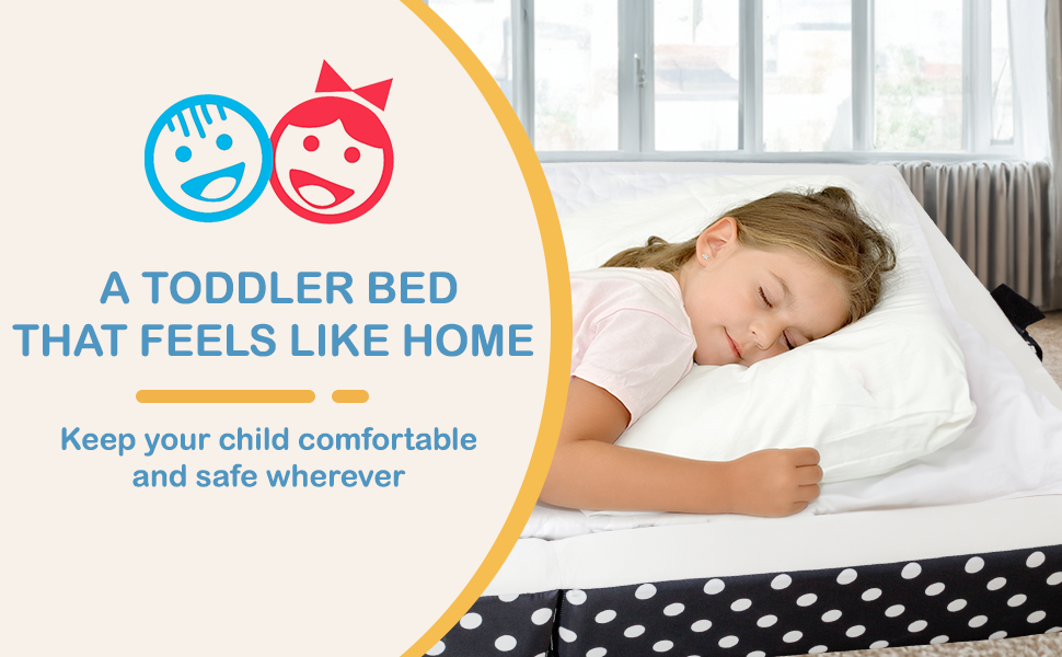 linor Toddler Bed, 3in1 Toddler Floor Bed Portable