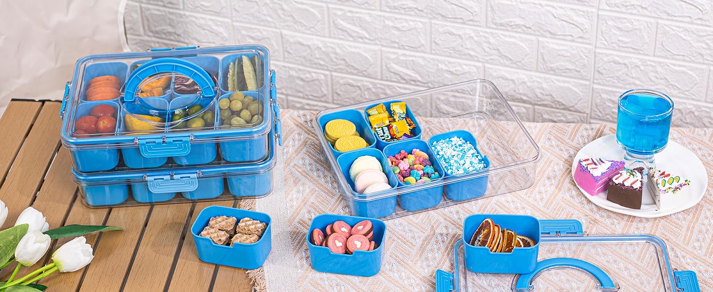 snack serving tray with lid