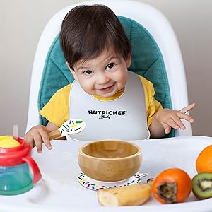 Round Bamboo Baby Plate;Wooden Toddler Plate;Stay Put Feeding;BPA-Free