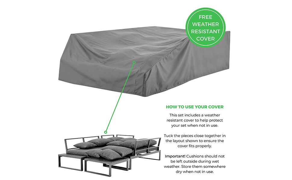 Furniturebox UK Dubai Grey Metal & Wood Effect 6 Seat Outdoor Garden