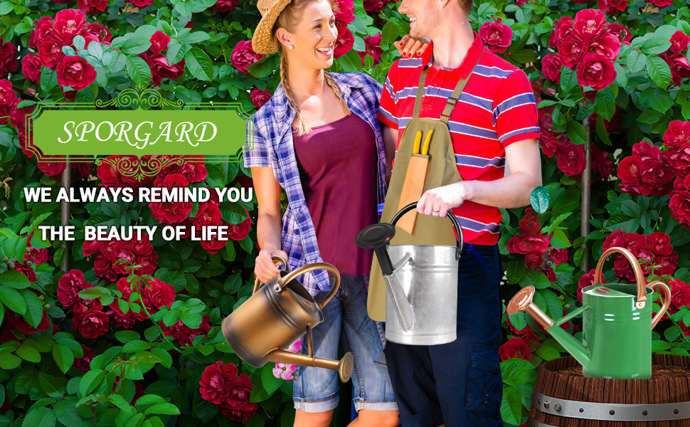 Our metal watering can is ideal for outdoor and indoor planting