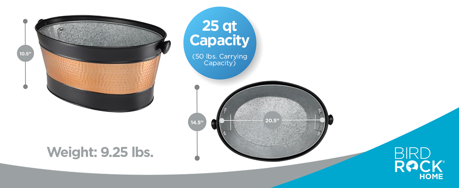 large drink tubs parties holds beverages keeps chilled ready serve cubeta doble pared hielo bebidas
