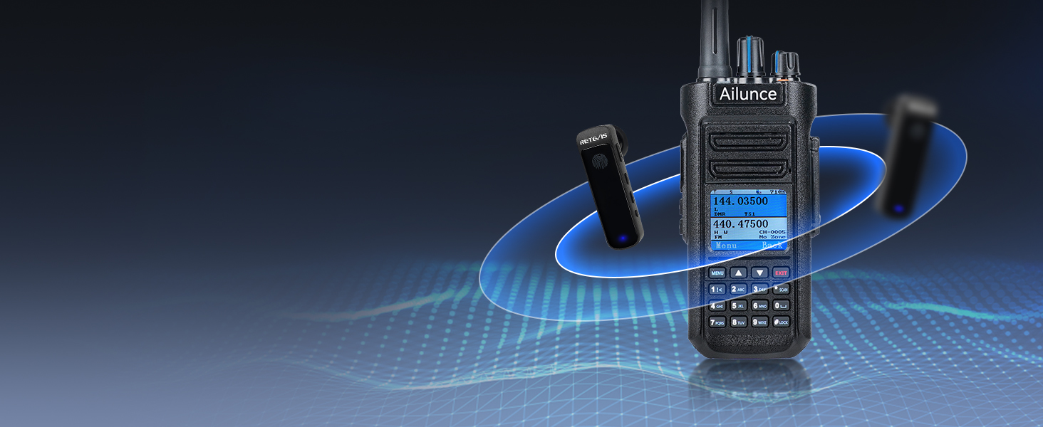 Retevis Ailunce HD2 DMR Radio, HD1 New Version, Handheld Ham Radio with GPS, Bluetooth, 3200mAh Battery, Digital Two Way Radio, 500K Contacts NOAA Emergency, Long Range Digital Analog Amateur Radio 3 radio walkie talkie dmr radio dmr radio handheld long range walkie talkie bluetooth walkie talkies