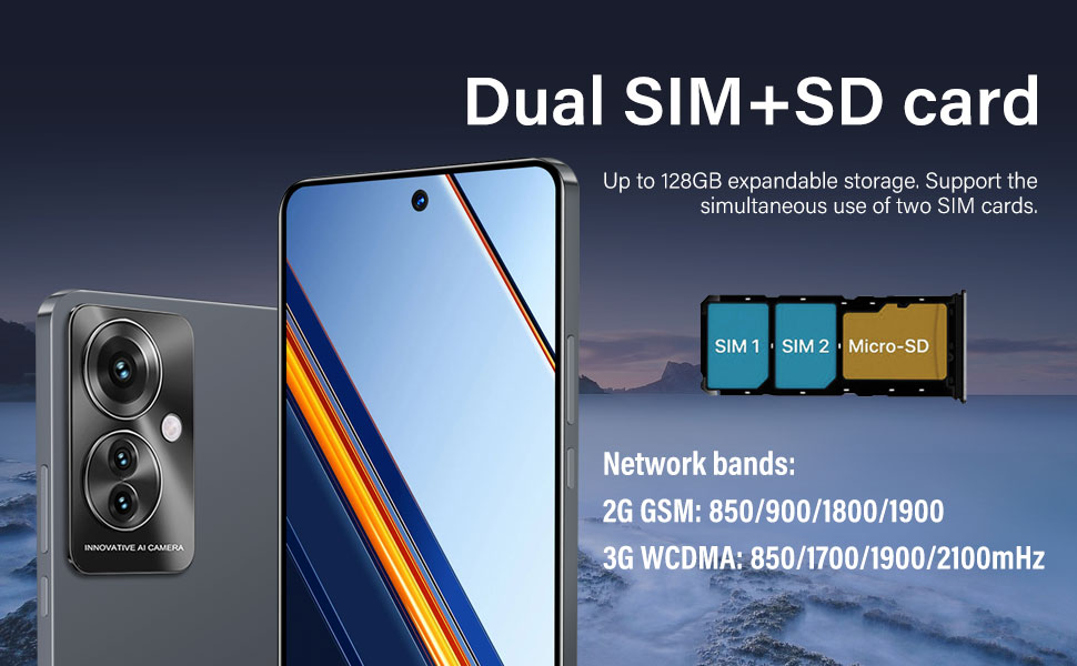 Dual 3G sim (SlM card is not included)