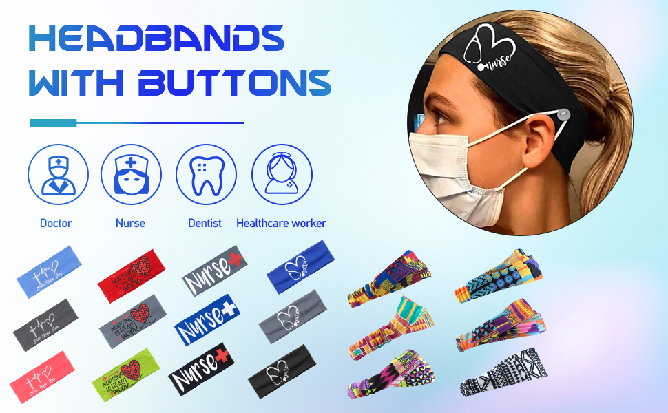 Headbands with buttons