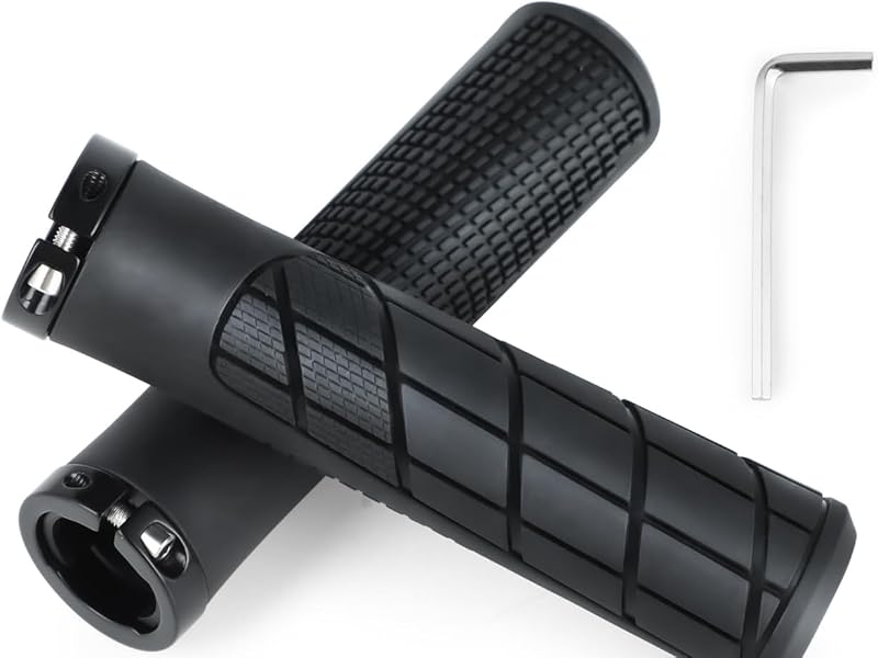 Bike Handlebar Grips 131mm Eco-Friendly Rubber Ergonomic Bicycle Grips with R/L Direction Marks & Allen Wrench, Anti-Slip Shock-Absorbing Comfortable Grips for 22.2mm MTB BMX Folding E-Bike Scooter Anti-Slip Grip Texture