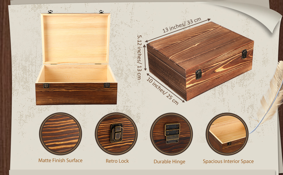 Amazon.com: Barydat Extra Large Wooden Memory Box with