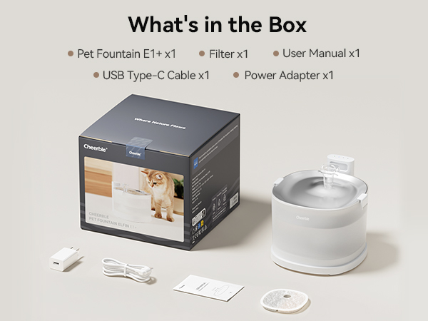 Cheerble PET FOUNTAIN E1+ ペット給水機 Pet Fountain Elfin E1+ | Fresh Water for Pets | Buy Now