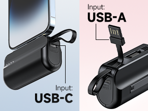 poratble charger with built-in cable