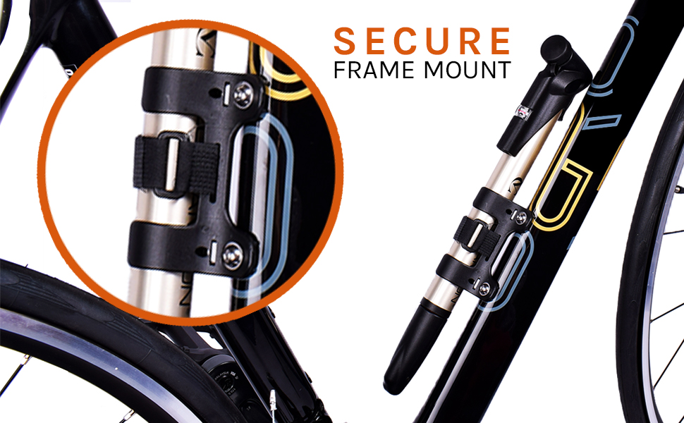 VeloChampion Alloy 12" Mountain Bike Frame Pump with Pressure Gauge