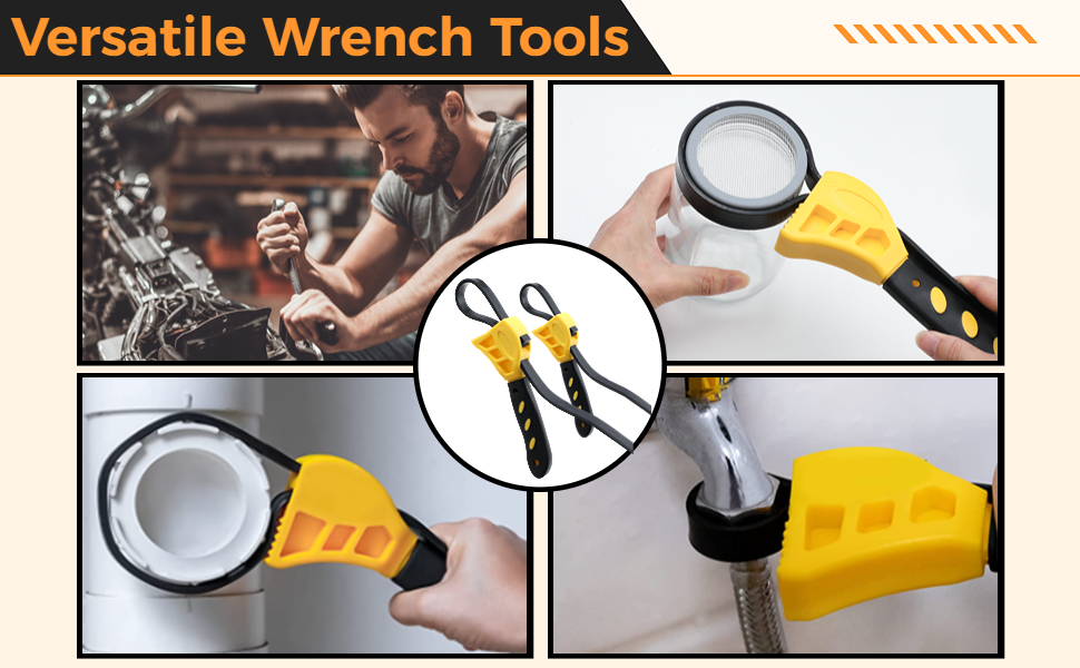 yeesport Rubber Strap Wrench Set, 2 Pcs Oil Filter Wrenches with Max