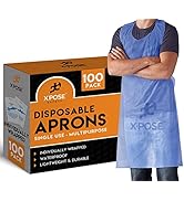 Xpose Safety Plastic Disposable Aprons - Individually Packaged Durable 1 mil 24