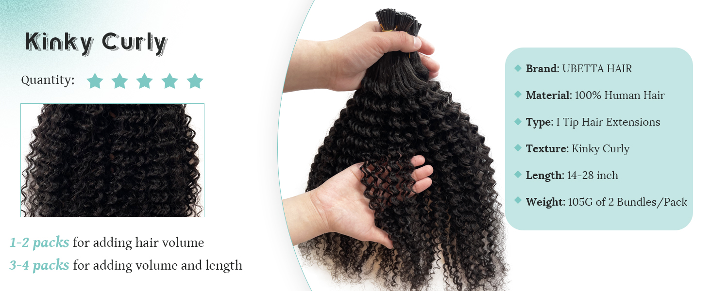 extensiones de cabello humano hair Kinky curly i tip hair extensions