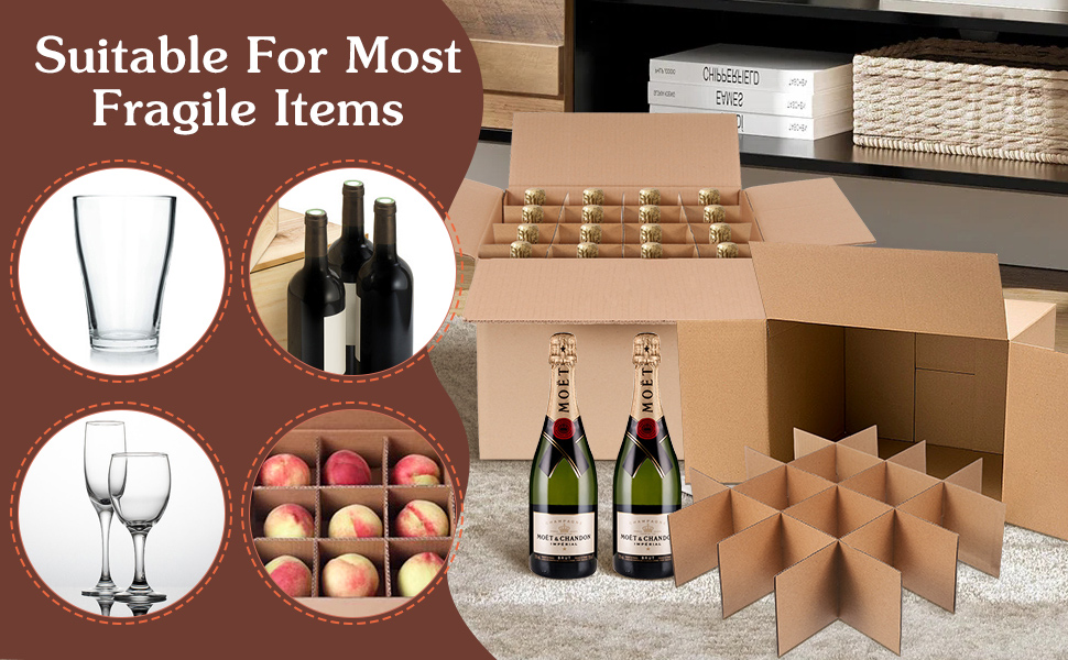 jojofuny 2 Set Moving Boxes Dividers, Glass Dividers for Moving Boxes