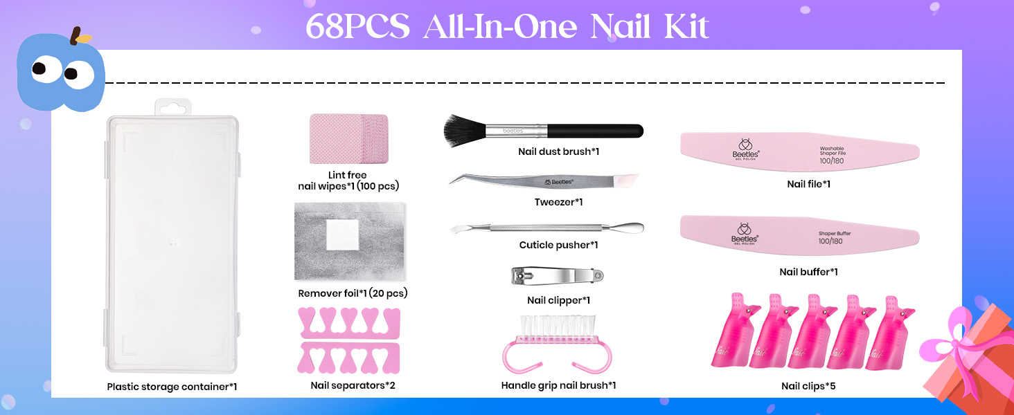 Gel Nail Polish Kit One Color One Bottle