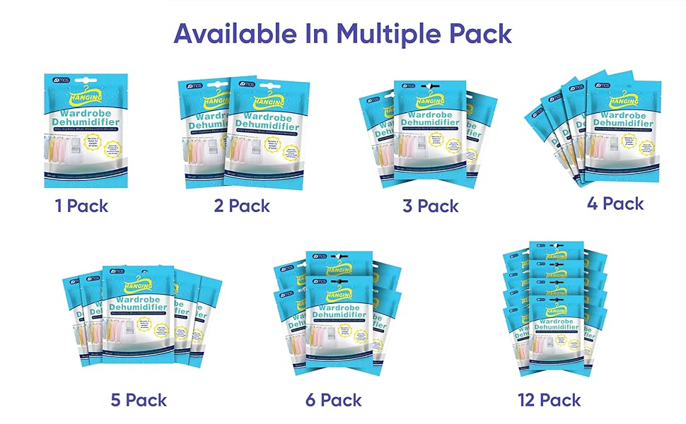 ADMOS Wardrobe Hanging Dehumidifier Helps To Stop Damp, Mould, Mildew