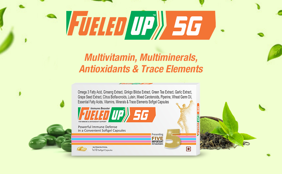 Aries FUELED UP 5G Multivitamin with Omega 3 Fatty Acid, Green Tea and