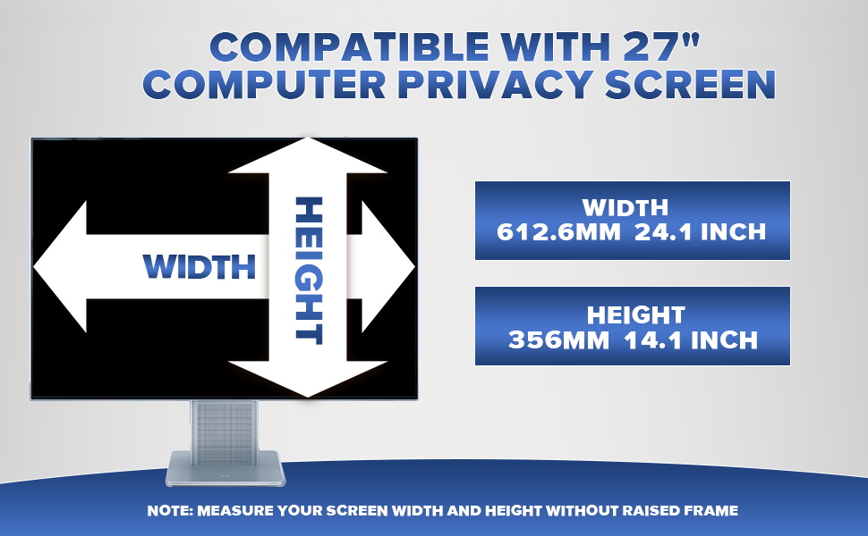 Verponity Computer Privacy Screen Filter 27 Inch, 9H