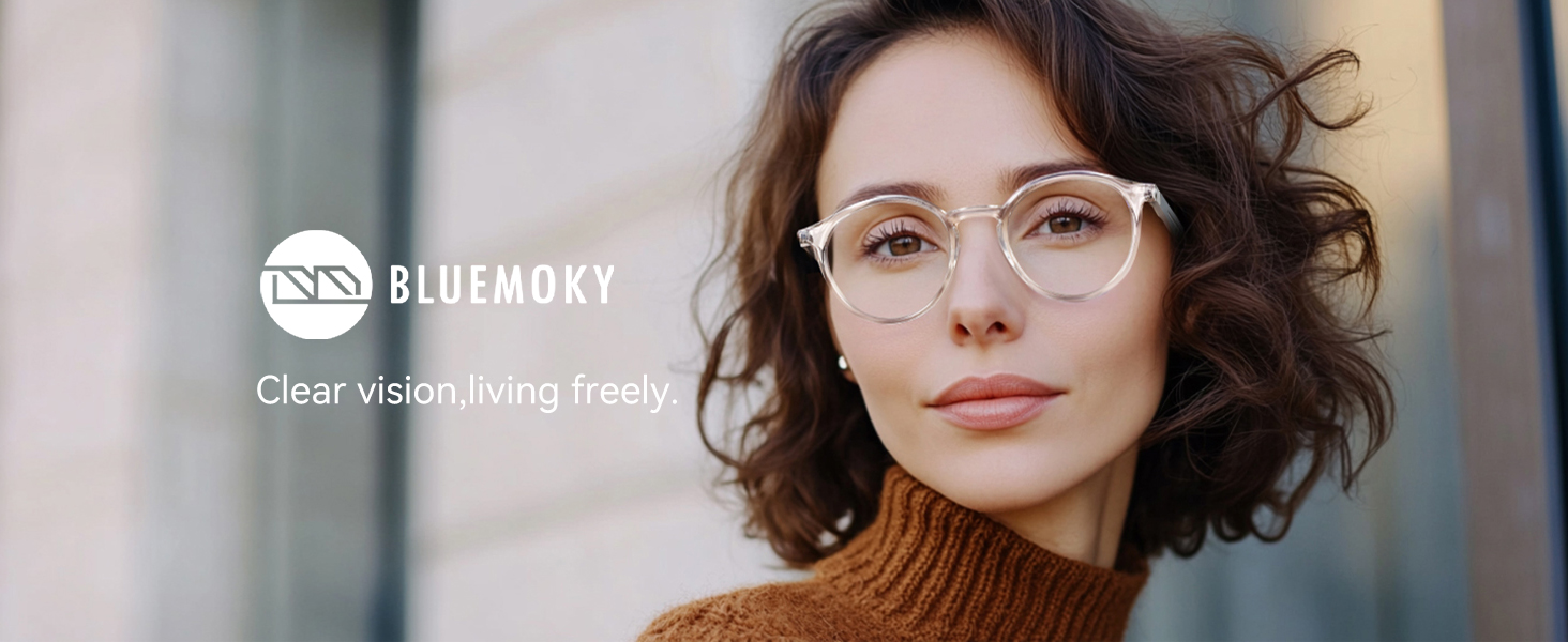 BLUEMOKY Reading Glasses for Men and Women: Blue Light Round Classic Eyeglasses