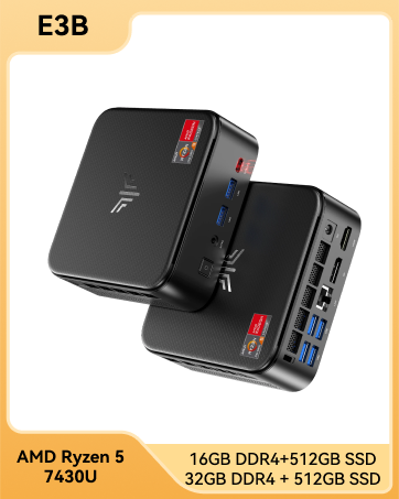 NIPOGI E3B Ryzen7 5825U 16GB 512GB ミニP C E3B Mini PC AMD Ryzen 7 5825U(Bis zu 4,5GHz) 16GB DDR4 512GB